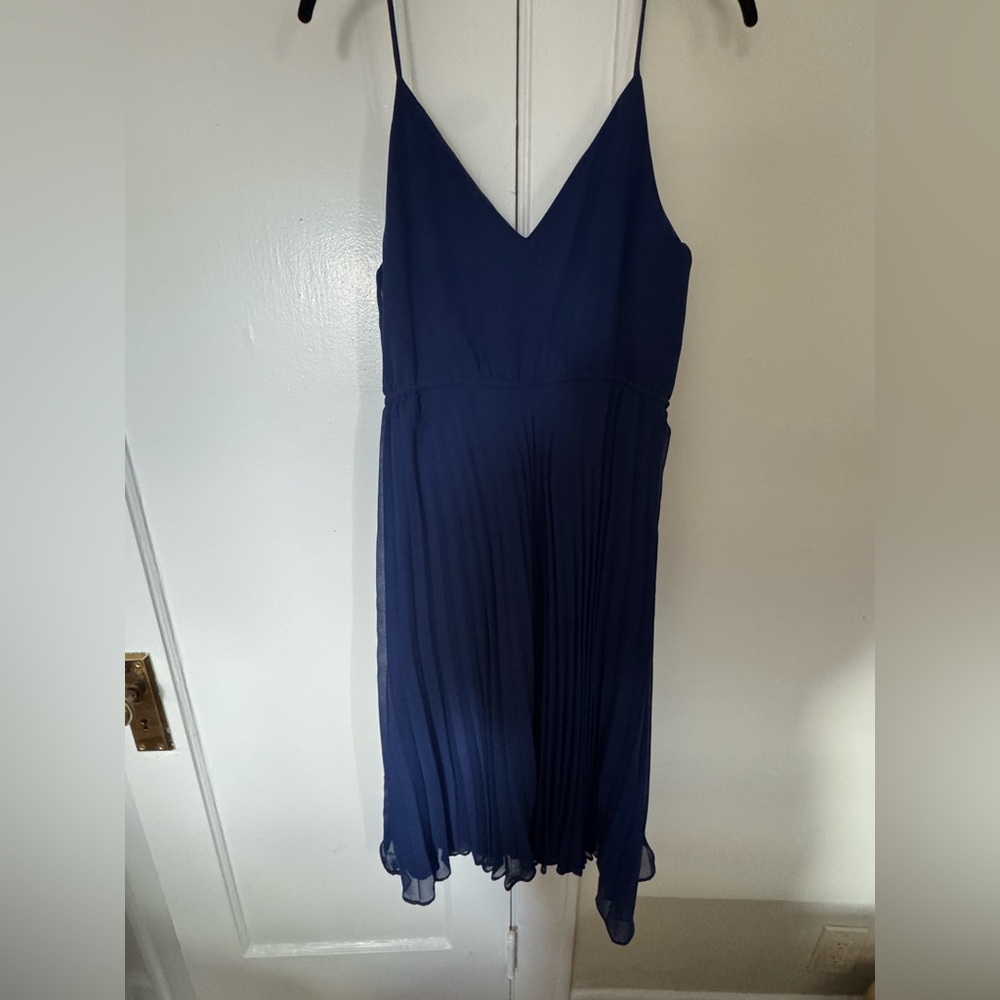 ASOS Deep Blue Pleated Midi Dress